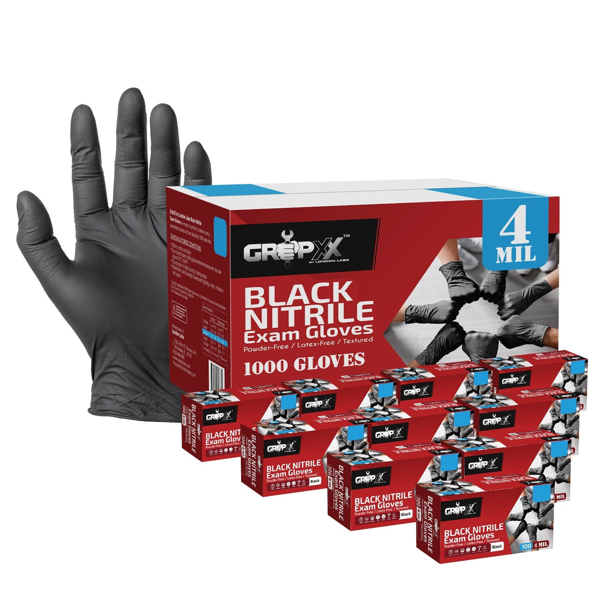 Nitrile Powder Free Black Nitrile Gloves 1000 GripXX Industrial