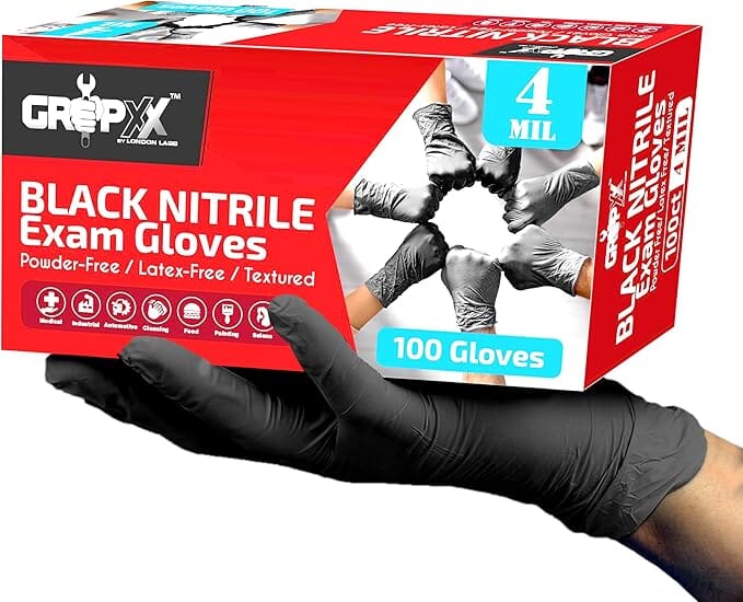 GripXX Industrial Black Nitrile Gloves Mil – London Labs