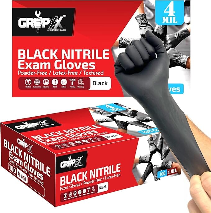 GripXX Industrial Black Nitrile Gloves Mil – London Labs
