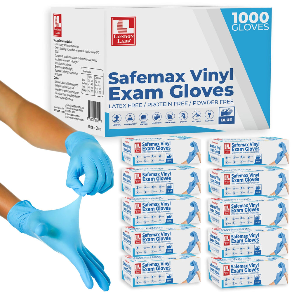 SYNTHETIC VINYL Exam Gloves BLUE London Labs