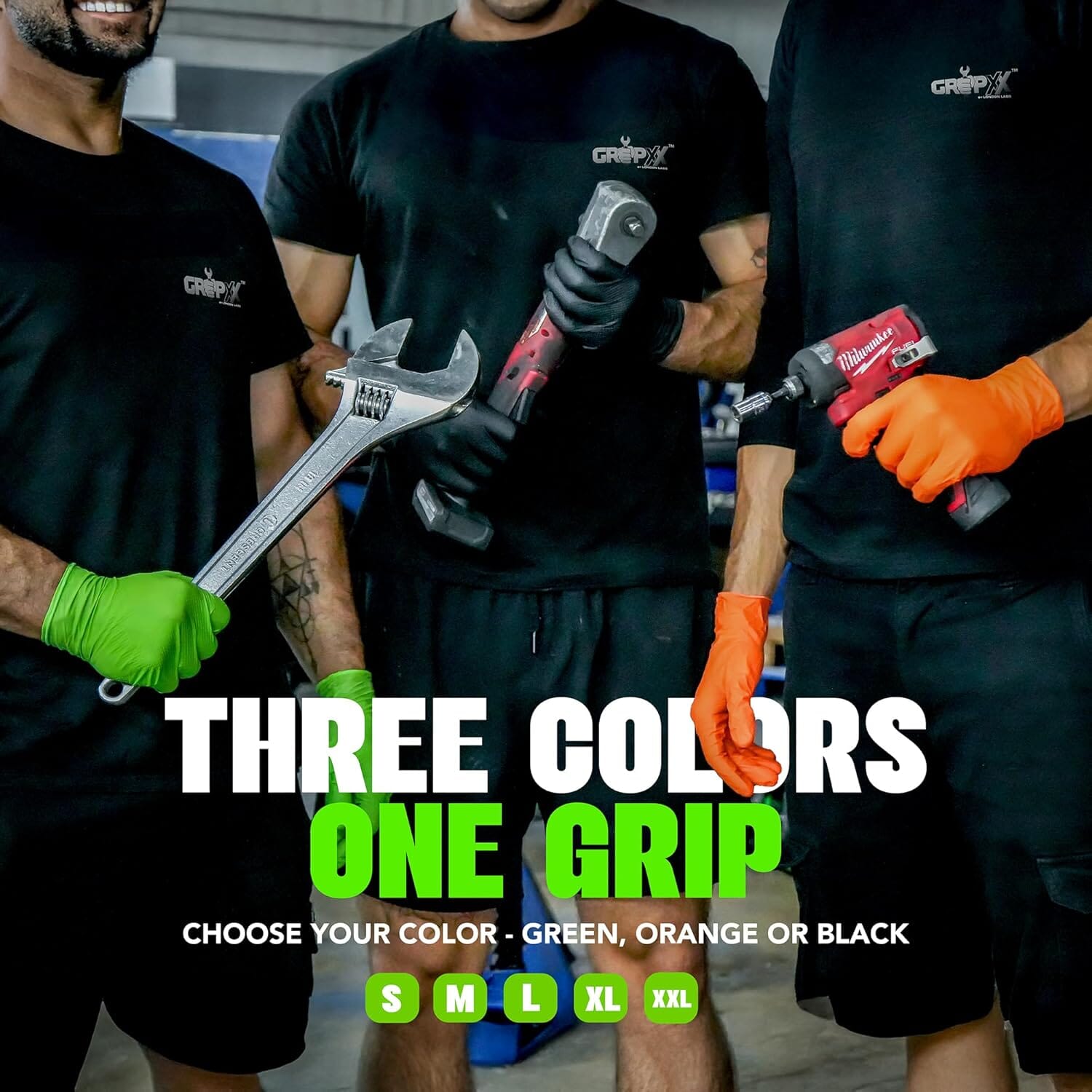 GRIPXX 8 Mil Orange Nitrile Gloves – 3D Raised Diamond Texture