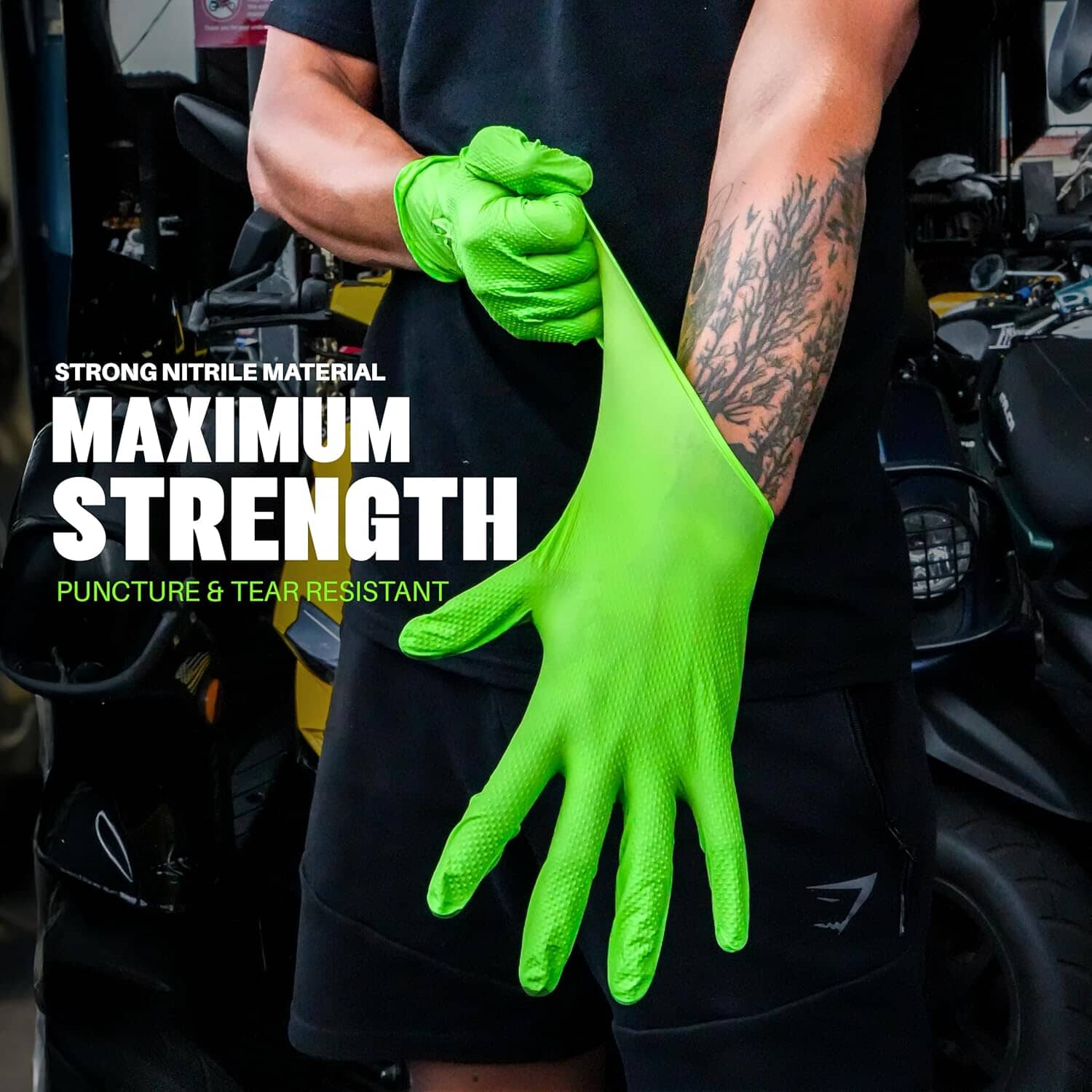 GRIPXX 8 Mil Orange Nitrile Gloves – 3D Raised Diamond Texture