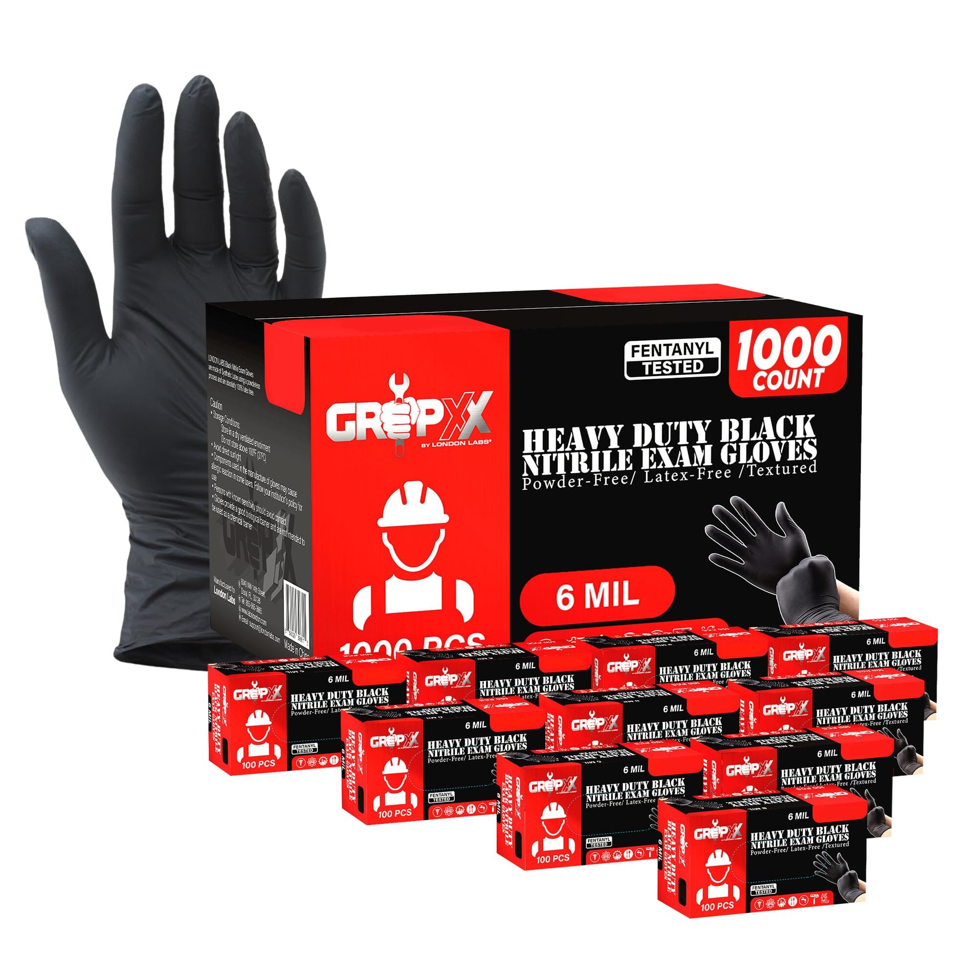 XL store Industrial Black Nitrile Gloves - case of 1000