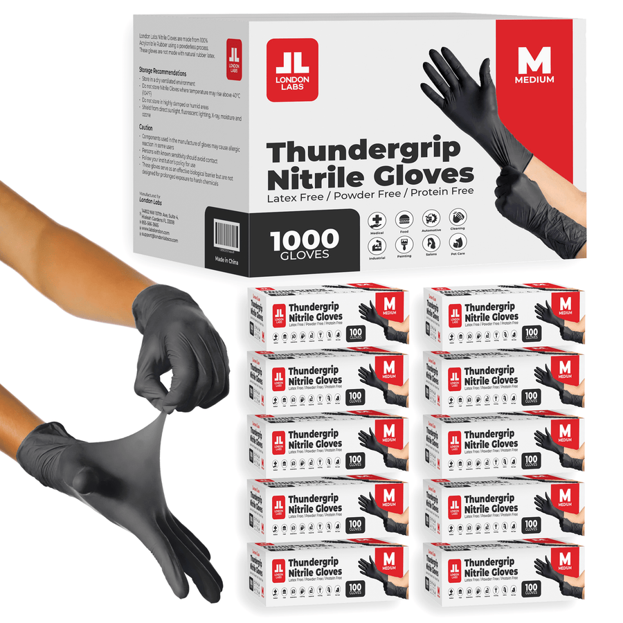 Long Cuff Nitrile Industrial Gloves – Extended Wrist Protection, Industrial Grade, Powder-Free, Latex-Free Disposable Gloves Nitrile Gloves London Labs 1000 Medium 