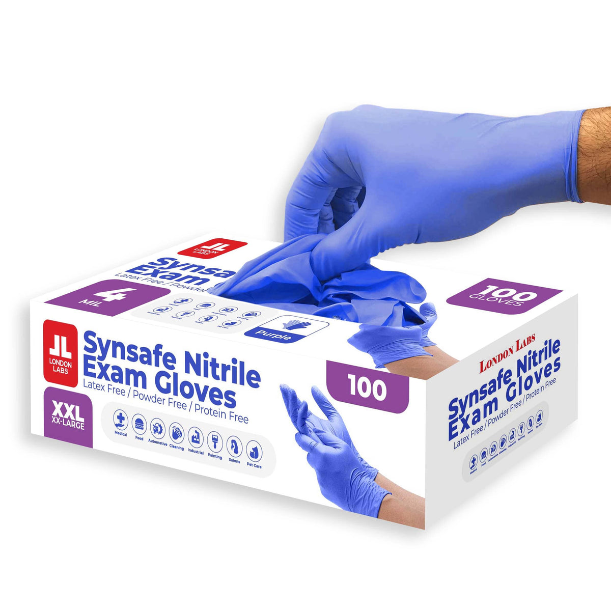 Synsafe Purple 4 Mil Nitrile Gloves - 100, 200, 1000 Count & B2B Palle ...