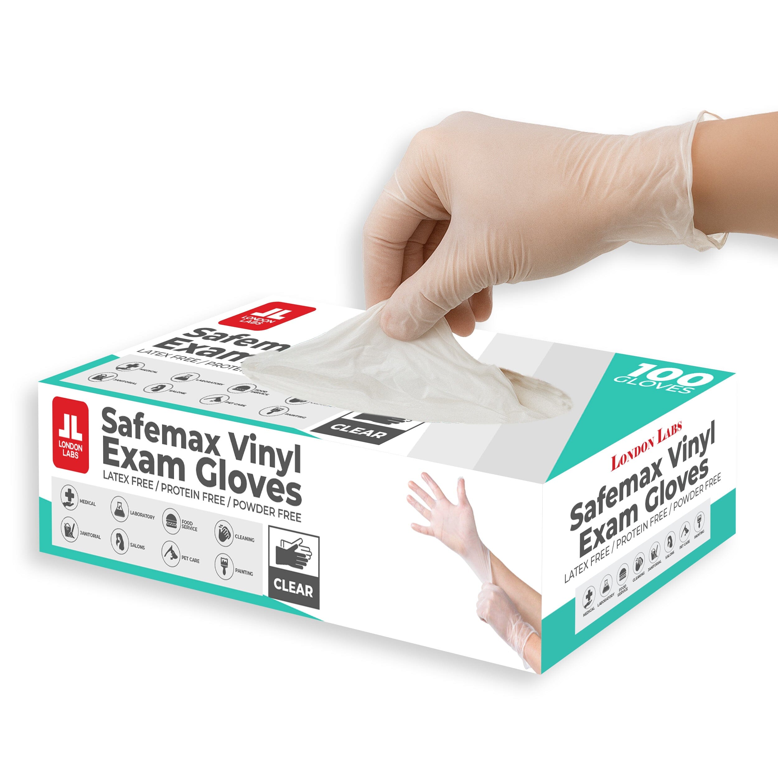 Synthetic VINYL Exam Gloves - Clear - LondonLabs – London Labs
