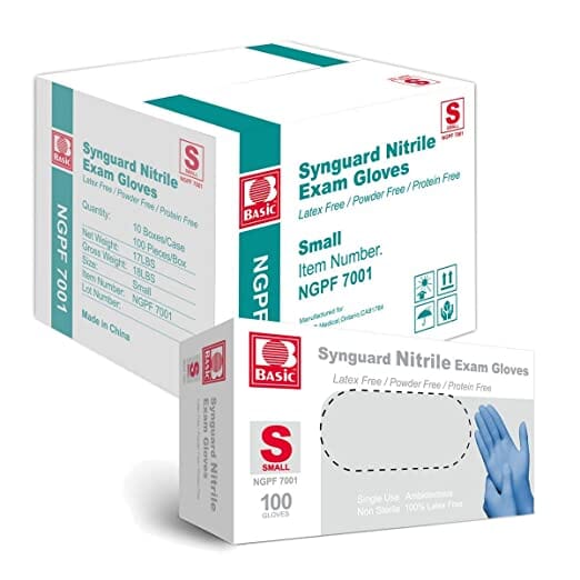 Basic Medical Blue Nitrile Exam Gloves - Case of 1000 London Labs Small 1000 
