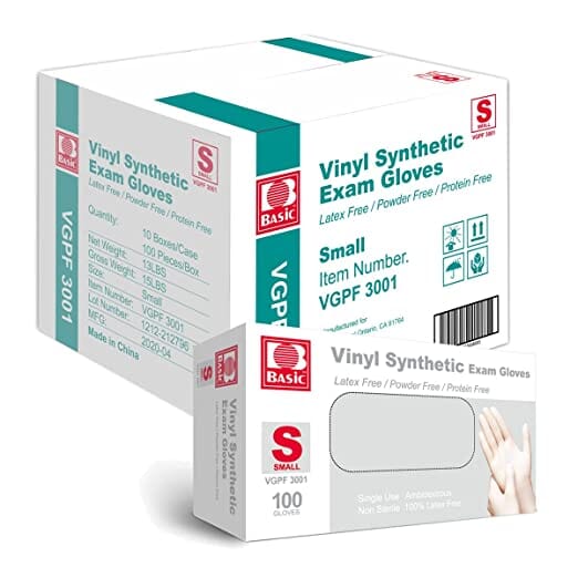 Basic Medical Clear Vinyl Exam Gloves - Case of 1000 London Labs Small 1000 